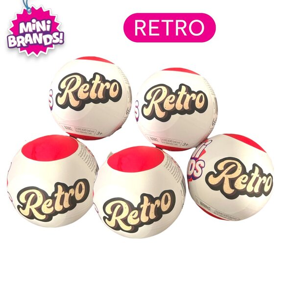 Mini Brands x Retro Series 1 Collection Balls (5 Capsules) - Picture 1 of 8